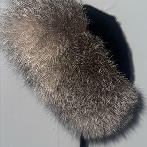 Elegant Black and Gray Fur Headband